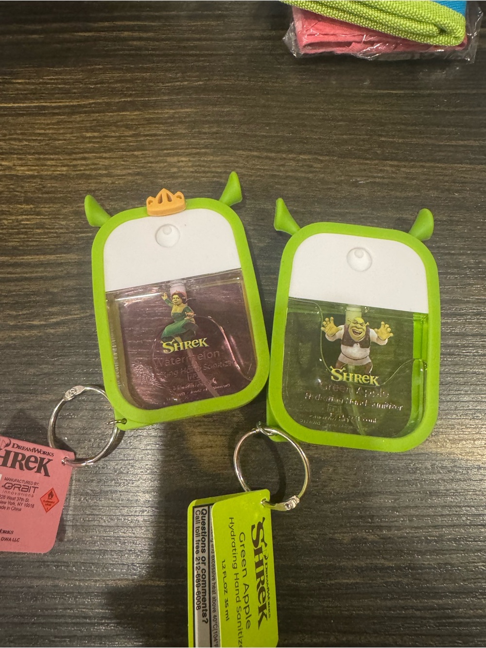 DreamWorks Shrek Green Character Hand Sanitizer Keyring Duo